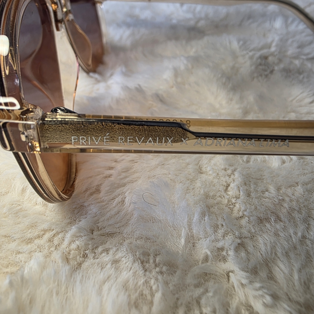 NWOT PRIVE REVAUX X Adriana Lima Tan Aviator Sunglasses - Picture 4 of 9